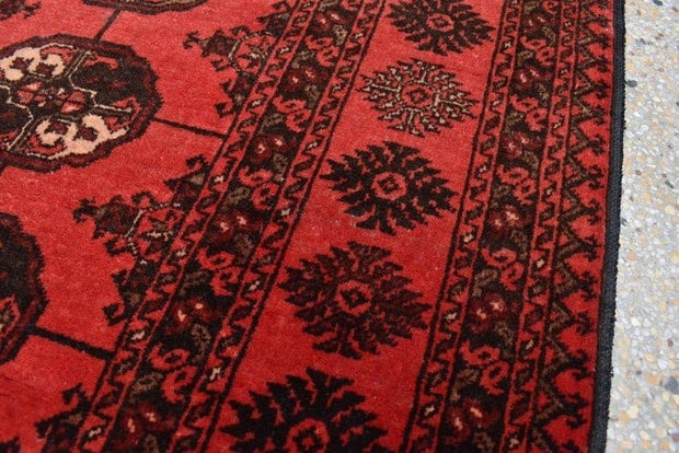 6.8 x 3.4 Ft ,Vintage Afghan Turkmen waziri Area Rug, Handmade Bokhara Pattern 100% Wool Antique Turkoman Oriental Rug - sustainably made MOMO NEW YORK sustainable clothing, rug slow fashion