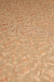 APRICOT EMBROIDERED SILK B32-44 - sustainably made MOMO NEW YORK sustainable clothing, fabric slow fashion