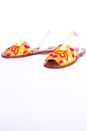 FLOWER EMBROIDERED SANDALS DESSA - sustainably made MOMO NEW YORK sustainable clothing, mules slow fashion