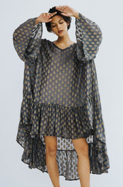 Kaftan Silk Dress Sunni - sustainably made MOMO NEW YORK sustainable clothing, Boho Chic slow fashion