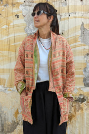 KIMONO JACKET KANTHA QUILT SASSA - sustainably made MOMO NEW YORK sustainable clothing, Kimono slow fashion