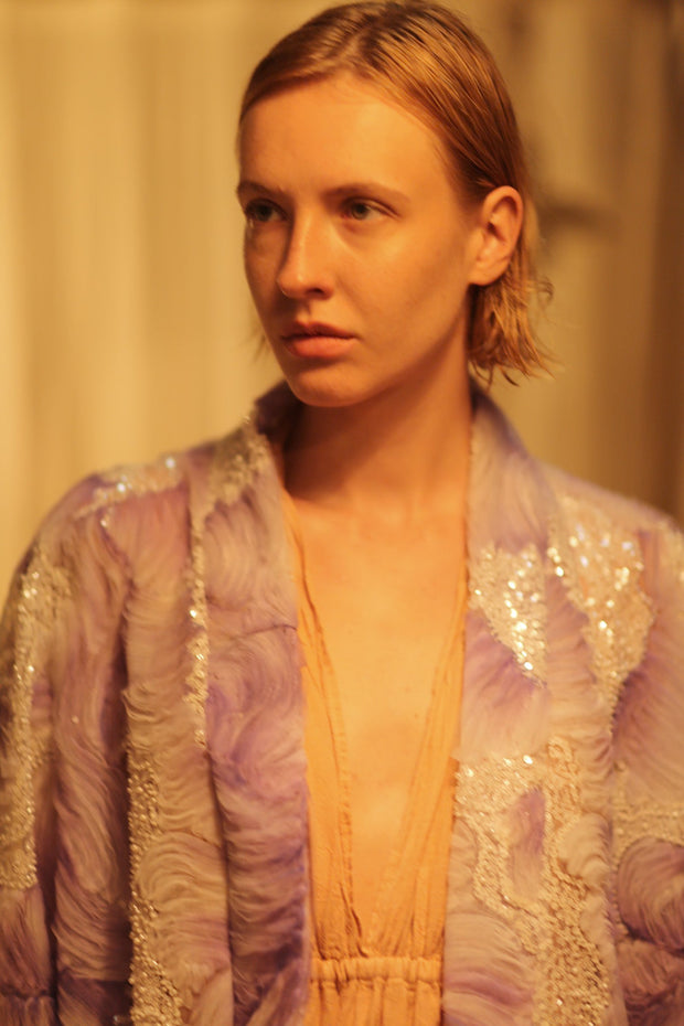 LILAL EMBROIDERED SEQUIN KIMONO OMANI