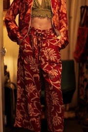 JUDITH KANTHA TROUSERS BURGUNDY BOUQUET