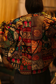 BLACK PATCHWORK JACKET FRINA - sustainably made MOMO NEW YORK sustainable clothing, bestseller slow fashion