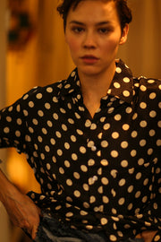 BOYFRIEND BILLIE BLACK AND WHITE - sustainably made MOMO NEW YORK sustainable clothing, boyfrend shirt slow fashion