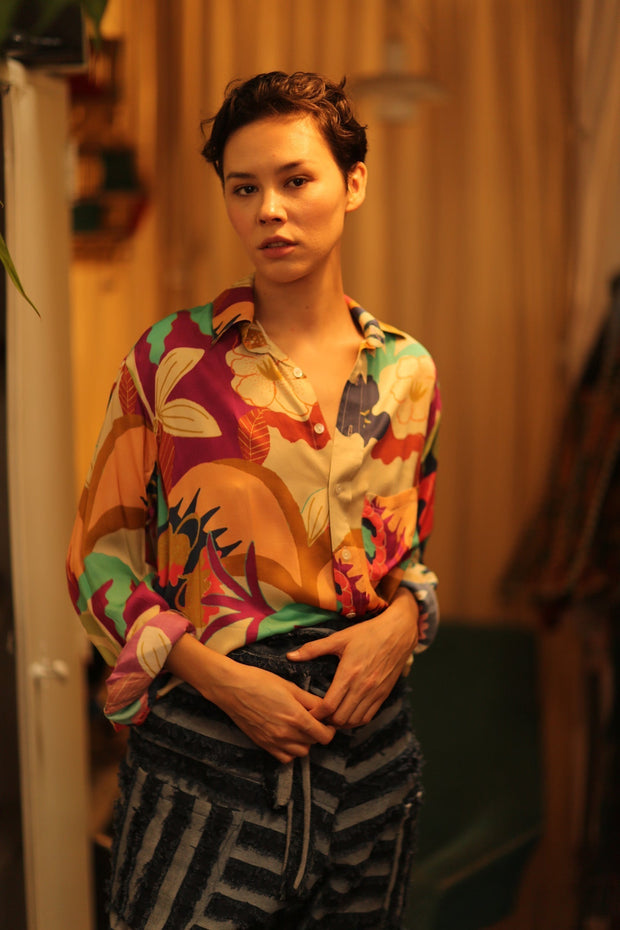 BOYFRIEND BILLIE BROWNIE - sustainably made MOMO NEW YORK sustainable clothing, boyfrend shirt slow fashion