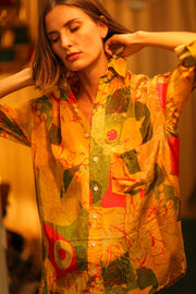 BOYFRIEND BILLIE SILK BUNNY - sustainably made MOMO NEW YORK sustainable clothing, boyfrend shirt slow fashion