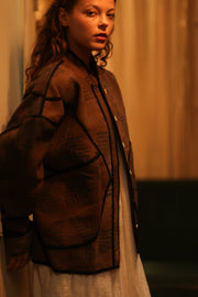 BROWN KANTHA JACKET FRANCESCA - sustainably made MOMO NEW YORK sustainable clothing, coatandjacket slow fashion