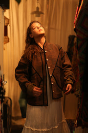 BROWN KANTHA JACKET FRANCESCA - sustainably made MOMO NEW YORK sustainable clothing, coatandjacket slow fashion