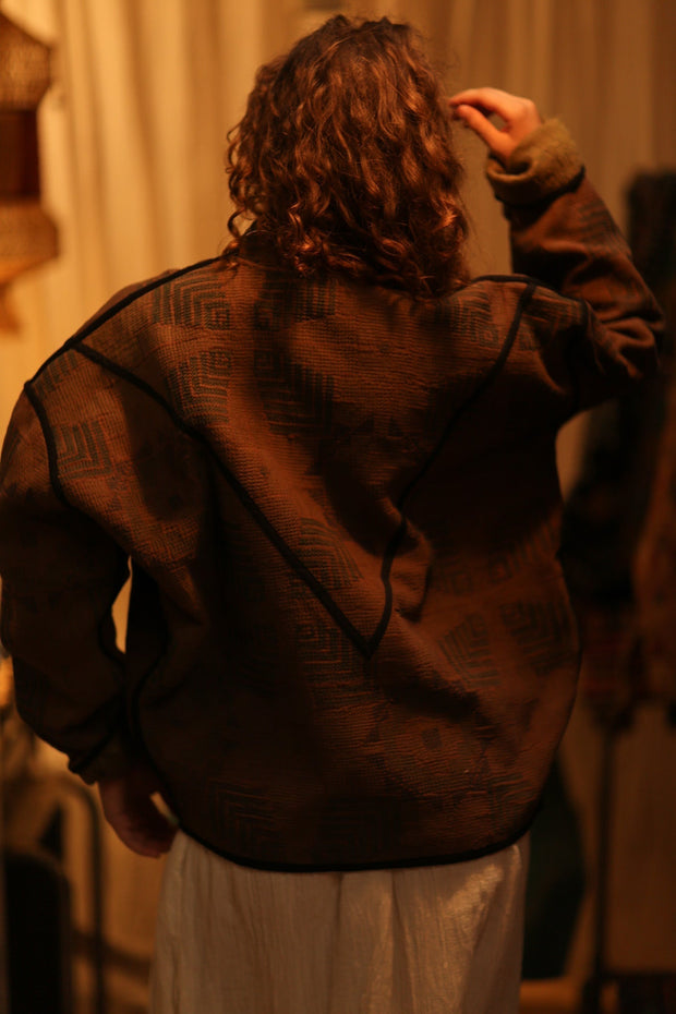 BROWN KANTHA JACKET FRANCESCA - sustainably made MOMO NEW YORK sustainable clothing, coatandjacket slow fashion