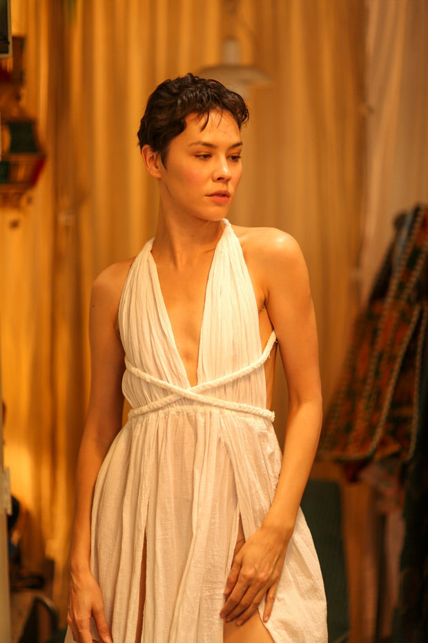 COTTON DRESS DAISY - sustainably made MOMO NEW YORK sustainable clothing, dresskaftan slow fashion