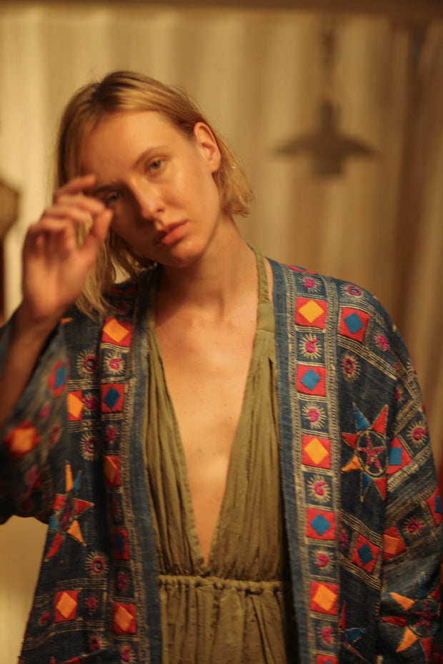 DUMA ARTISAN MADE EMBROIDERED KIMONO PINK 2 - sustainably made MOMO NEW YORK sustainable clothing, Coat slow fashion