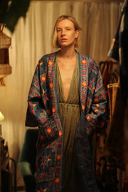 DUMA ARTISAN MADE EMBROIDERED KIMONO PINK 2 - sustainably made MOMO NEW YORK sustainable clothing, Coat slow fashion
