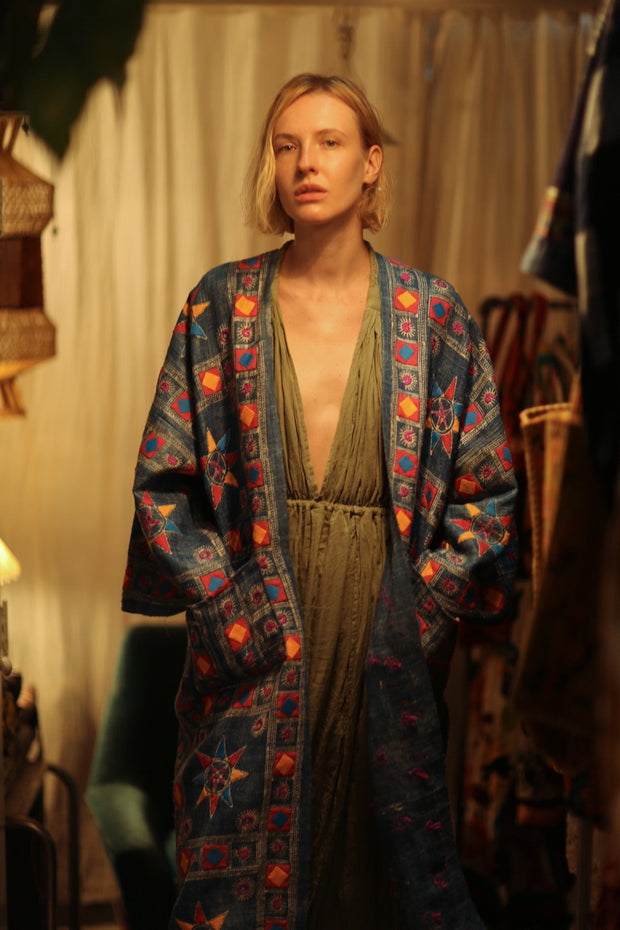 DUMA ARTISAN MADE EMBROIDERED KIMONO PINK 2 - sustainably made MOMO NEW YORK sustainable clothing, Coat slow fashion