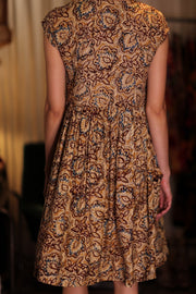 EDITH SILK DRESS DECO - sustainably made MOMO NEW YORK sustainable clothing, Boho Chic Dress slow fashion