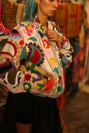 EMBROIDERED BOMBER JACKET CLARA - sustainably made MOMO NEW YORK sustainable clothing, bestseller slow fashion