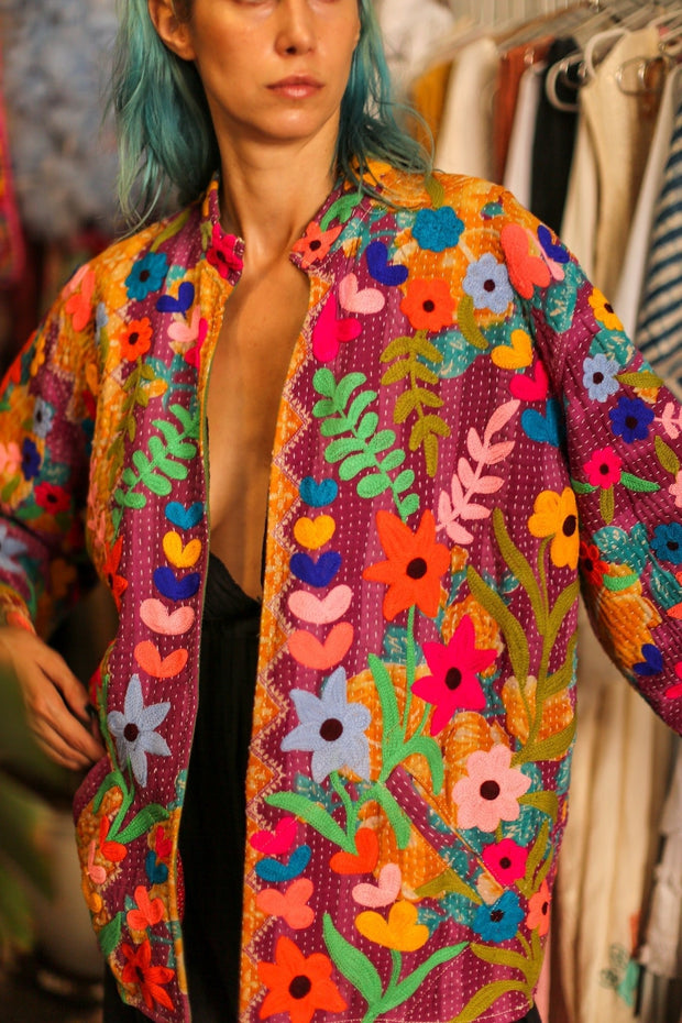 EMBROIDERED JACKET HOSIA - sustainably made MOMO NEW YORK sustainable clothing, bestseller slow fashion