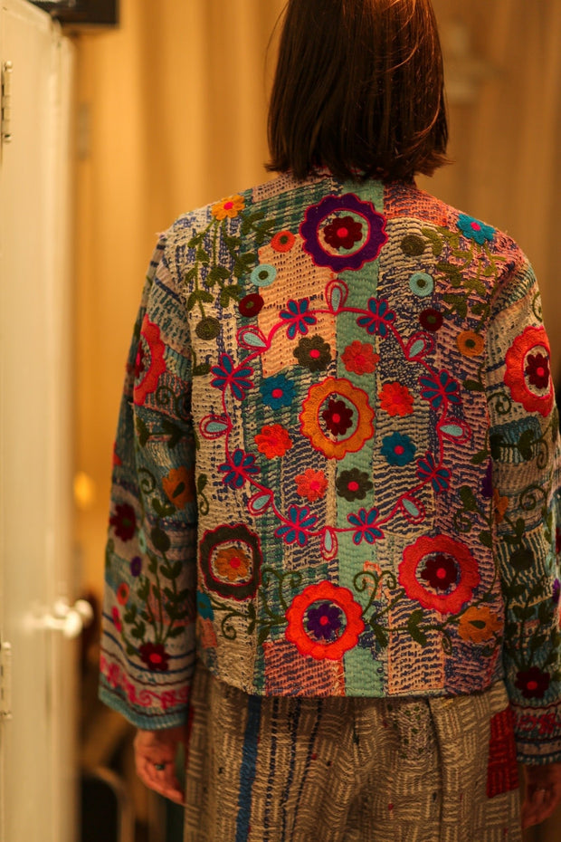 EMBROIDERED JACKET LIBBY - sustainably made MOMO NEW YORK sustainable clothing, coatandjacket slow fashion