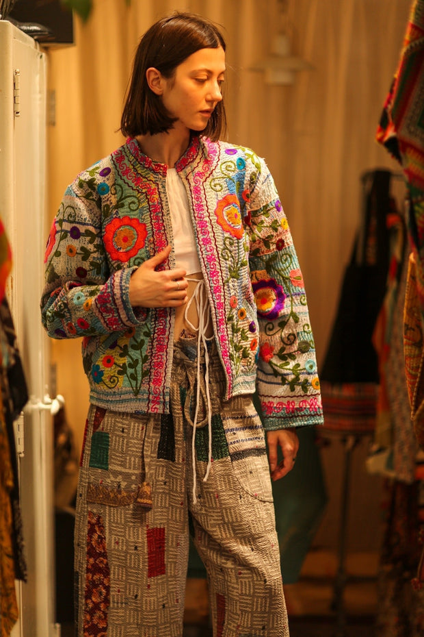 EMBROIDERED JACKET LIBBY - sustainably made MOMO NEW YORK sustainable clothing, coatandjacket slow fashion