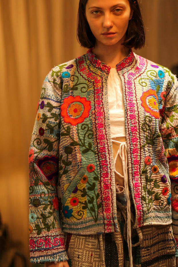 EMBROIDERED JACKET LIBBY - sustainably made MOMO NEW YORK sustainable clothing, coatandjacket slow fashion