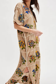 EMBROIDERED KAFTAN JOSIN - sustainably made MOMO NEW YORK sustainable clothing, bestseller slow fashion