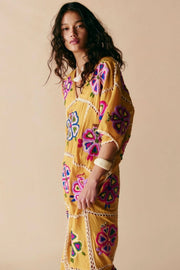 EMBROIDERED KAFTAN JOSIN - sustainably made MOMO NEW YORK sustainable clothing, bestseller slow fashion
