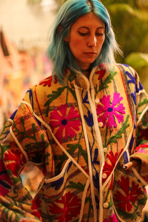 EMBROIDERED KANTHA JACKET AYLIN - sustainably made MOMO NEW YORK sustainable clothing, bestseller slow fashion