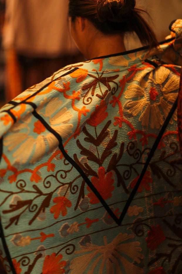 EMBROIDERED KANTHA JACKET LIZA - sustainably made MOMO NEW YORK sustainable clothing, bestseller slow fashion