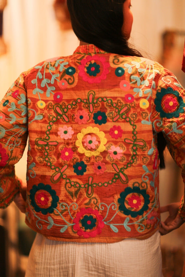 EMBROIDERED KANTHA JACKET TOKYO EDIT - sustainably made MOMO NEW YORK sustainable clothing, bestseller slow fashion