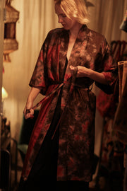 FIRE THAI SILK KIMONO - sustainably made MOMO NEW YORK sustainable clothing, handmade slow fashion