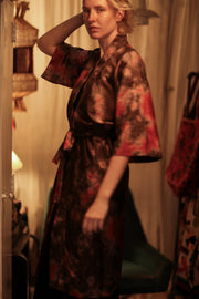 FIRE THAI SILK KIMONO - sustainably made MOMO NEW YORK sustainable clothing, handmade slow fashion