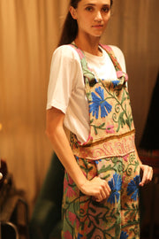 FREYA EMBROIDERED KANTHA JUMPSUIT GREENHOUSE - sustainably made MOMO NEW YORK sustainable clothing, embroidered slow fashion