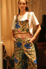 FREYA EMBROIDERED KANTHA JUMPSUIT GREENHOUSE - sustainably made MOMO NEW YORK sustainable clothing, embroidered slow fashion