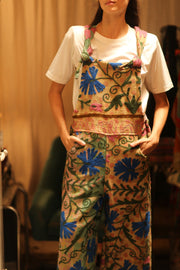 FREYA EMBROIDERED KANTHA JUMPSUIT GREENHOUSE - sustainably made MOMO NEW YORK sustainable clothing, embroidered slow fashion