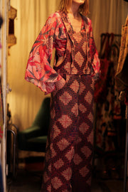 FREYA OVERALLS EMBROIDERED KANTHA GEOMETRIC - sustainably made MOMO NEW YORK sustainable clothing, embroidered slow fashion