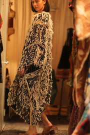 FRINGE KIMONO MATRIXA - sustainably made MOMO NEW YORK sustainable clothing, kimono slow fashion