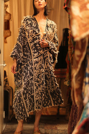 FRINGE KIMONO MATRIXA - sustainably made MOMO NEW YORK sustainable clothing, kimono slow fashion