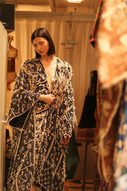 FRINGE KIMONO MATRIXA - sustainably made MOMO NEW YORK sustainable clothing, kimono slow fashion
