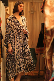 FRINGE KIMONO MATRIXA - sustainably made MOMO NEW YORK sustainable clothing, kimono slow fashion