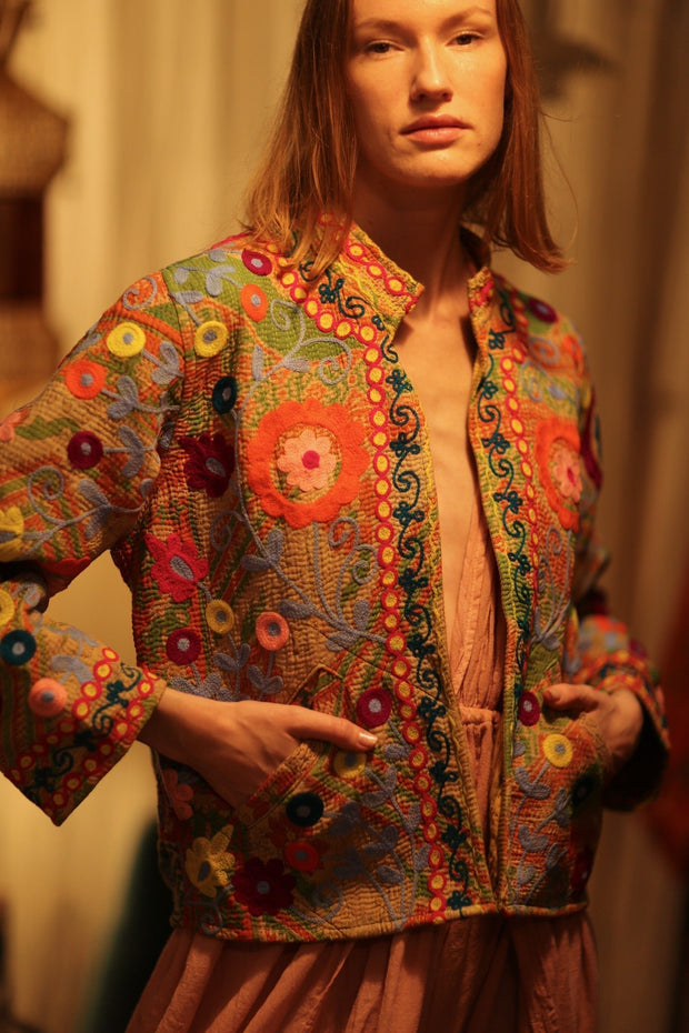 JACKET INGRID ALIN EMBROIDERED - sustainably made MOMO NEW YORK sustainable clothing, coatandjacket slow fashion