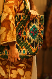 KALI VELVET BAG GREEN L - sustainably made MOMO NEW YORK sustainable clothing, bag slow fashion