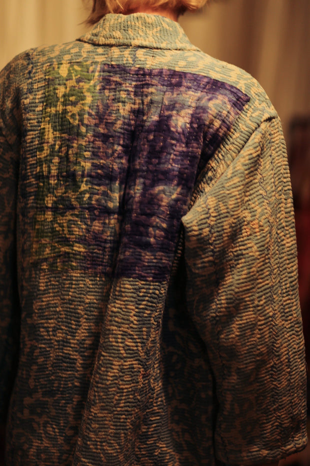 KANTHA EMBROIDERED KIMONO JACKET - sustainably made MOMO NEW YORK sustainable clothing, coatandjacket slow fashion