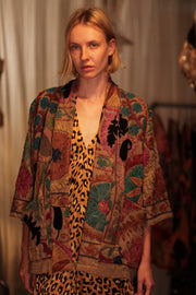 KANTHA EMBROIDERED KIMONO MONTY - sustainably made MOMO NEW YORK sustainable clothing, embellished slow fashion