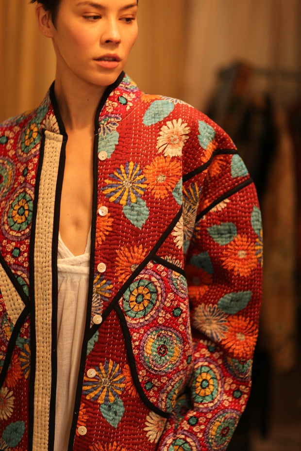 KANTHA JACCKET CANDY - sustainably made MOMO NEW YORK sustainable clothing, coatandjacket slow fashion