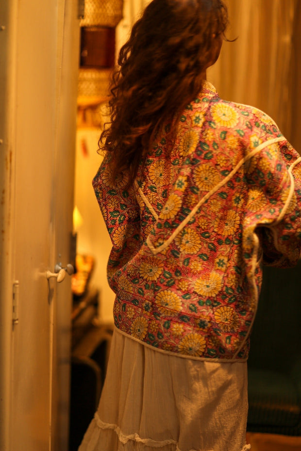 KANTHA JACKET BABY FLOWER - sustainably made MOMO NEW YORK sustainable clothing, coatandjacket slow fashion