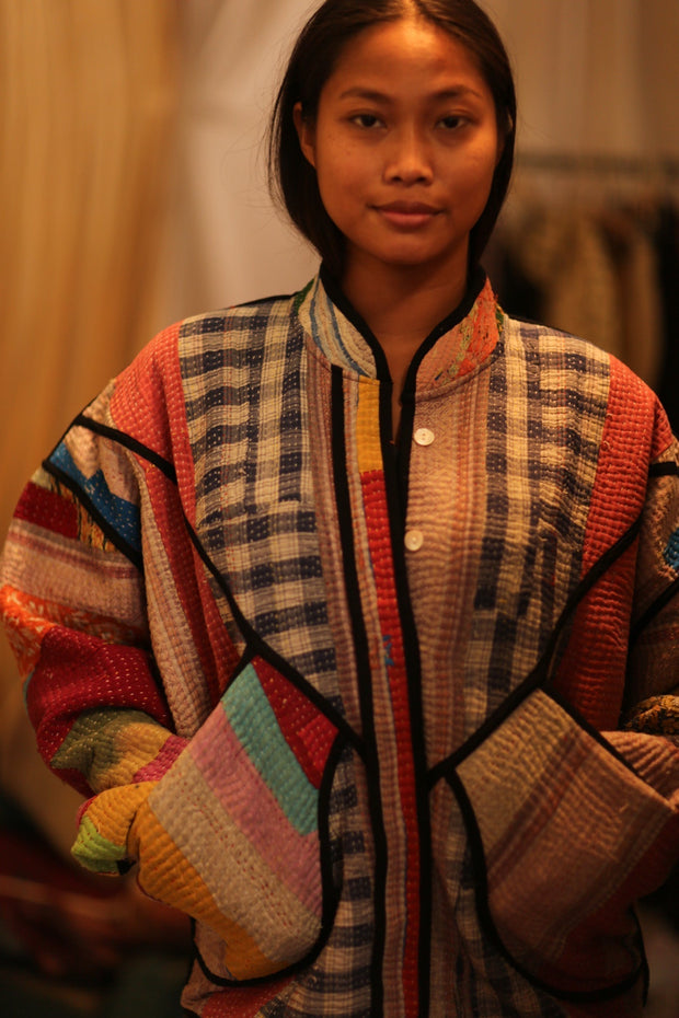 KANTHA JACKET BUSRAS - sustainably made MOMO NEW YORK sustainable clothing, coatandjacket slow fashion