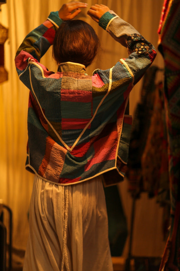 KANTHA JACKET MARGARITA - sustainably made MOMO NEW YORK sustainable clothing, coatandjacket slow fashion