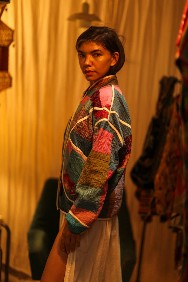 KANTHA JACKET MARGARITA - sustainably made MOMO NEW YORK sustainable clothing, coatandjacket slow fashion
