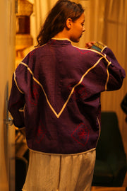 KANTHA JACKET PURPLE VENDOR - sustainably made MOMO NEW YORK sustainable clothing, coatandjacket slow fashion