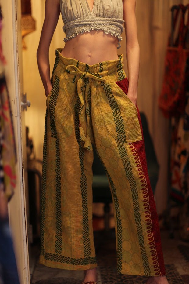 KANTHA PANTS LENA - sustainably made MOMO NEW YORK sustainable clothing, new slow fashion